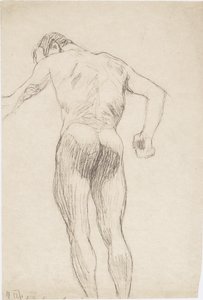 左にオスの背中が振る舞う 作： Gustav Klimt